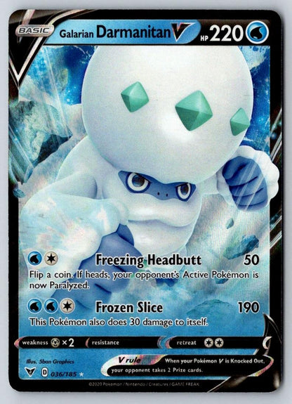 Galarian Darmanitan V 036/185 Holo V Rare Vivid Voltage Pokemon Near Mint
