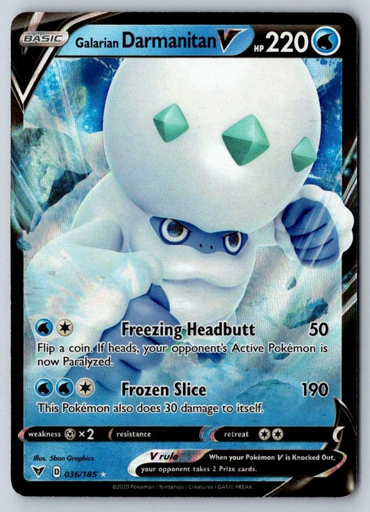 Galarian Darmanitan V 036/185 Holo V Rare Vivid Voltage Pokemon Near Mint