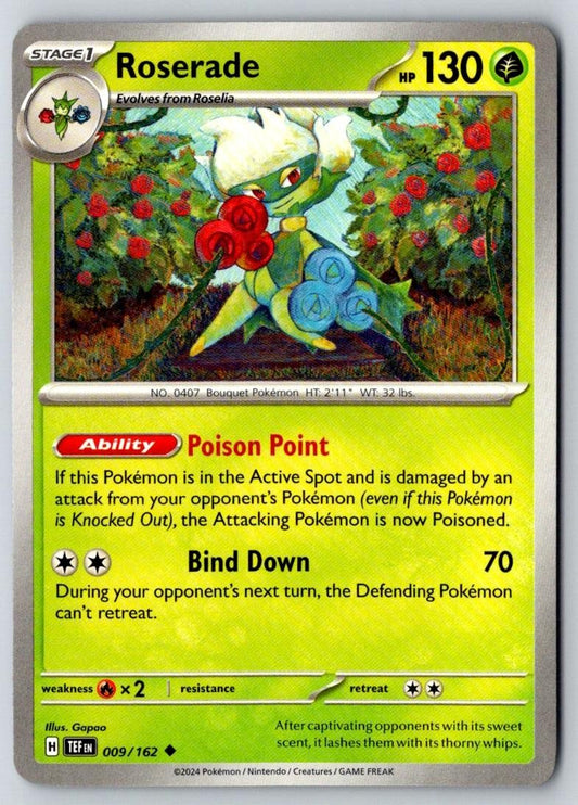 Roserade 009/162 Uncommon Temporal Forces Pokemon Near Mint