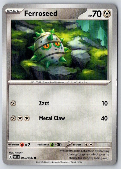 Ferroseed 068/086 Common White Flare Pokemon Near Mint