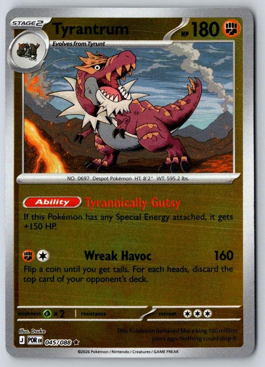 Tyrantrum 045/088 Rare Perfect Order Pokemon Reverse Holo Near Mint