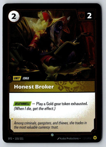 Honest Broker 155/221 Common Spiritforged Riftbound Near Mint