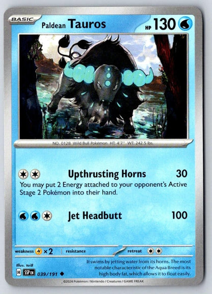Paldean Tauros 039/191 Uncommon Surging Sparks Pokemon Near Mint