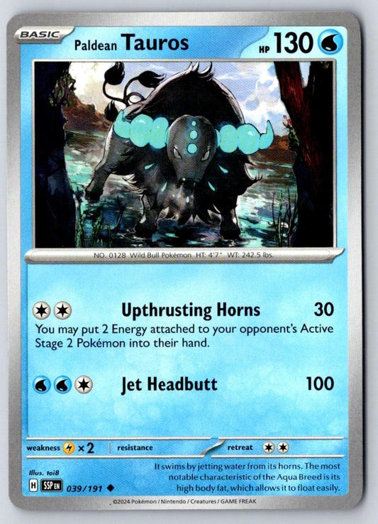 Paldean Tauros 039/191 Uncommon Surging Sparks Pokemon Near Mint