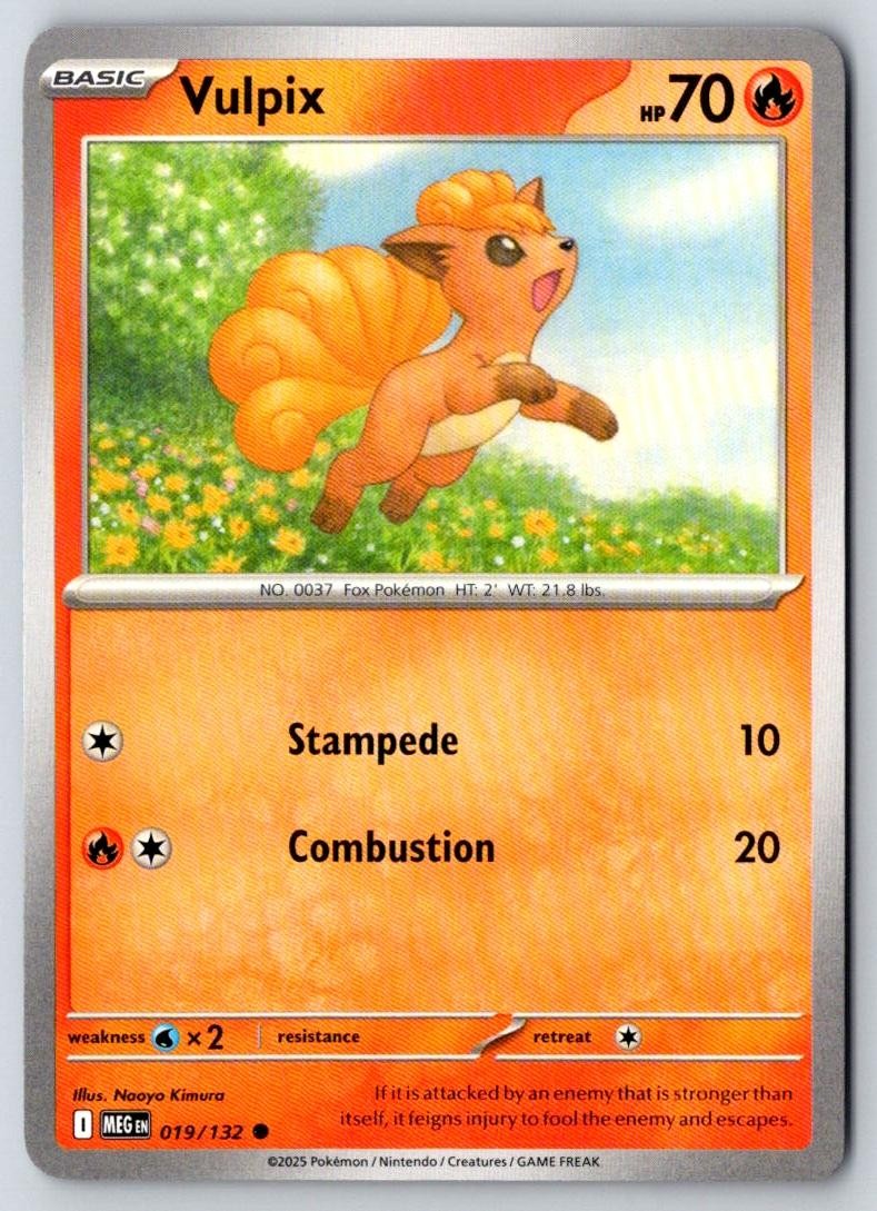 Vulpix 019/132 Common Mega Evolution Pokemon Near Mint
