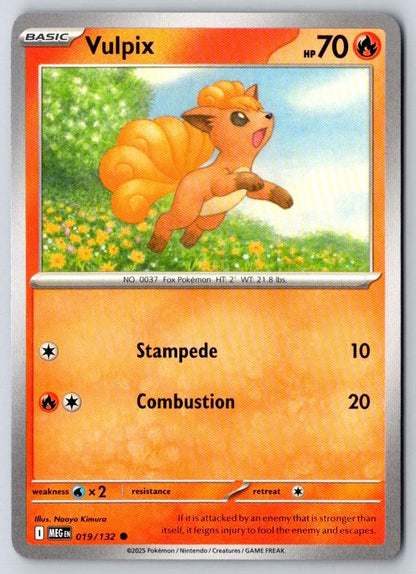 Vulpix 019/132 Common Mega Evolution Pokemon Near Mint