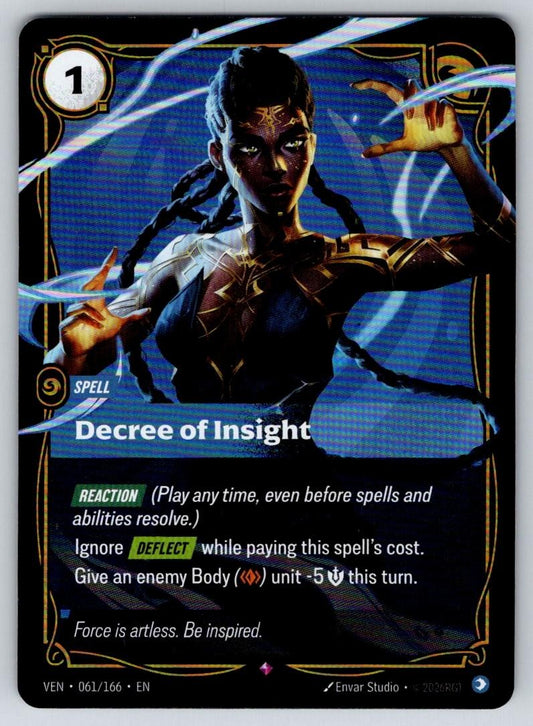 Decree of Insight 061/166 Rare Vendetta Riftbound Foil Near Mint
