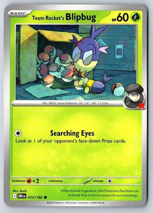 Team Rocket's Blipbug 015/182 Common Destined Rivals Pokemon Near Mint