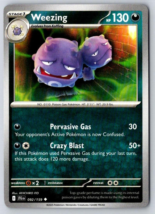 Weezing 092/159 Uncommon Journey Together Pokemon Near Mint