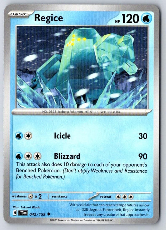 Regice 042/159 Uncommon Journey Together Pokemon Near Mint