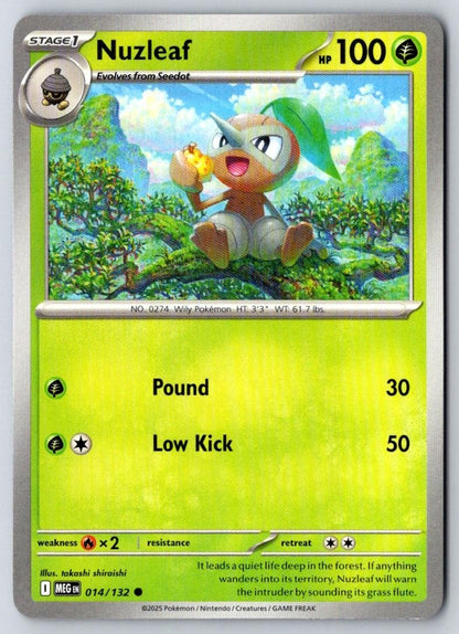 Nuzleaf 014/132 Common Mega Evolution Pokemon Near Mint