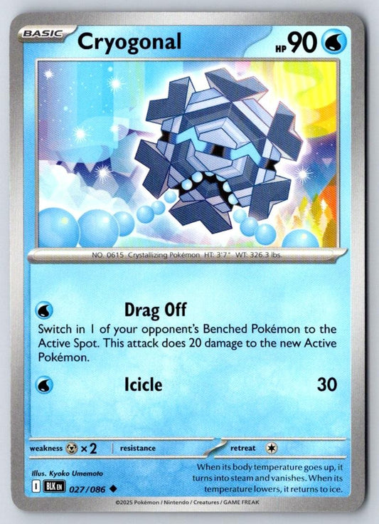 Cryogonal 027/086 Uncommon Black Bolt Pokemon Near Mint