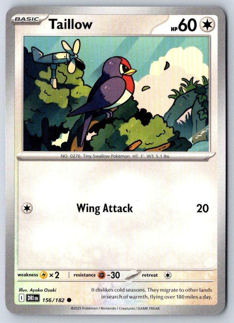 Taillow 156/182 Common Destined Rivals Pokemon Near Mint
