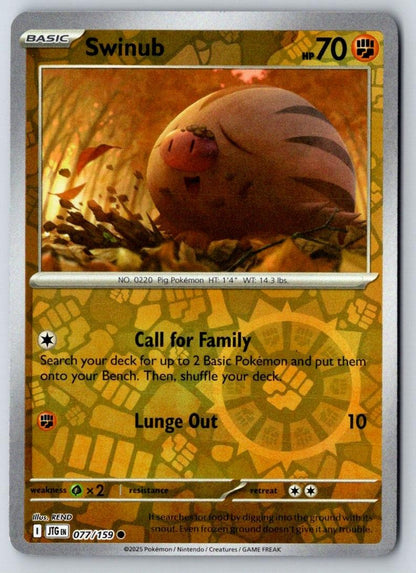 Swinub 077/159 Common Journey Together Pokemon Near Mint