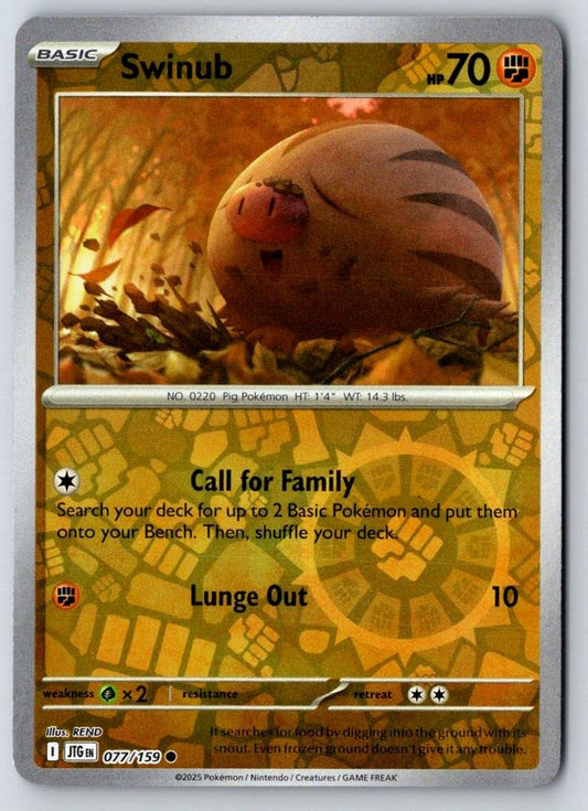 Swinub 077/159 Common Journey Together Pokemon Near Mint
