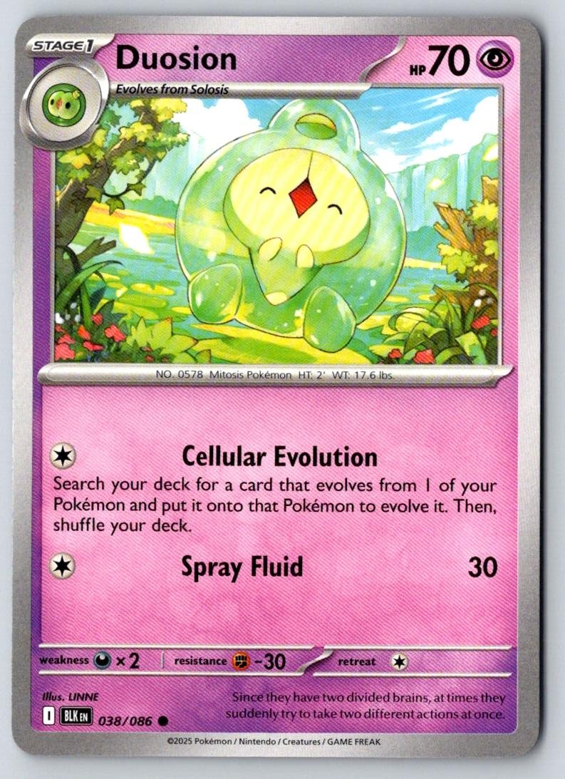 Duosion 038/086 Common Black Bolt Pokemon Near Mint