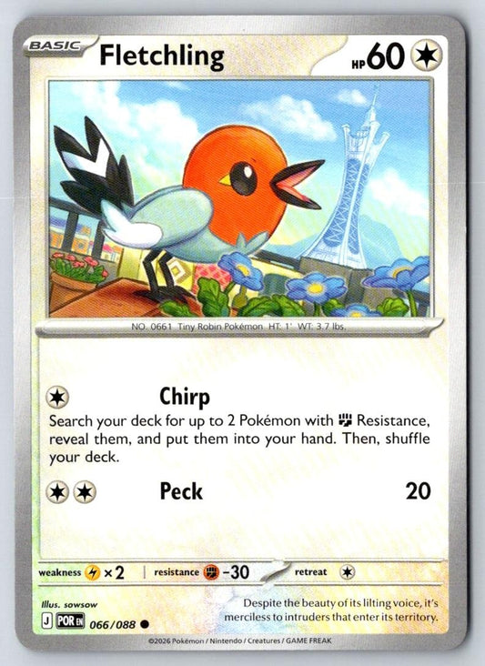 Fletchling 066/088 Common Perfect Order Pokemon Near Mint
