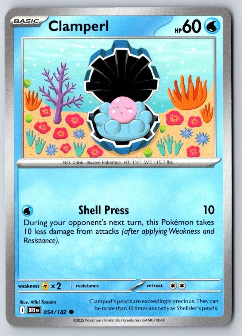 Clamperl 054/182 Common Destined Rivals Pokemon Near Mint