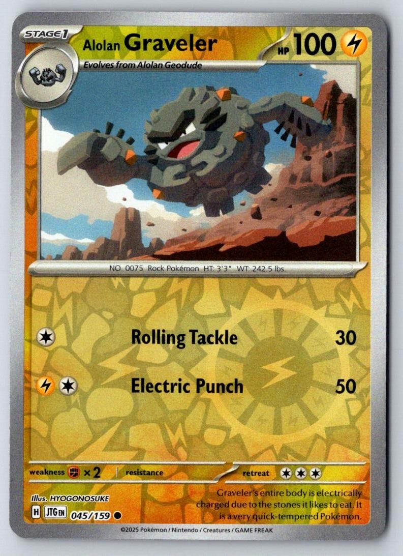 Alolan Graveler 045/159 Common Journey Together Pokemon Near Mint