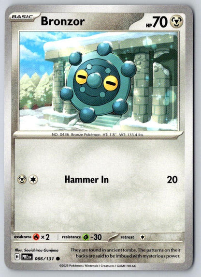Bronzor 066/131 Common Prismatic Evolutions Pokemon Near Mint