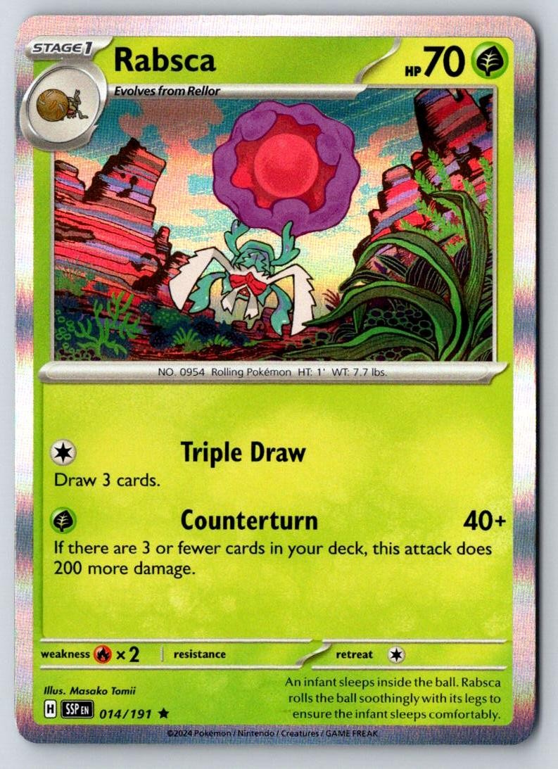 Rabsca 014/191 Rare Surging Sparks Pokemon Holo Near Mint