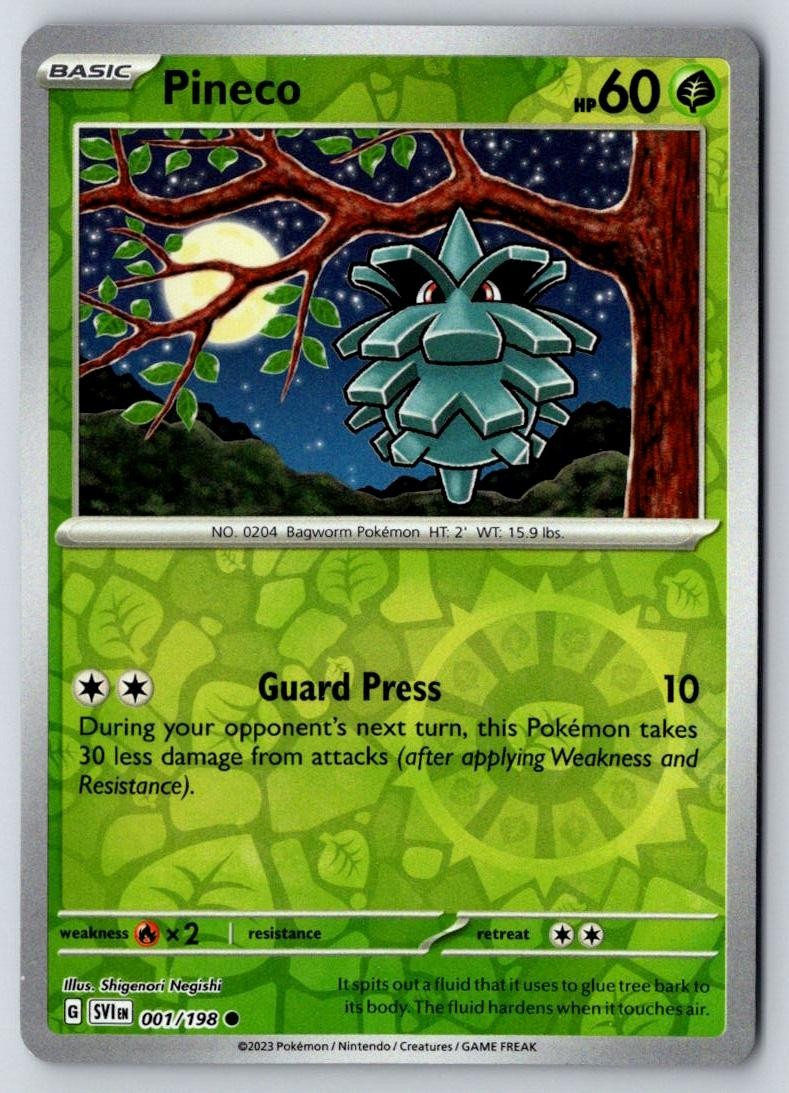 Pineco 001/198 Common Scarlet & Violet Pokemon Near Mint