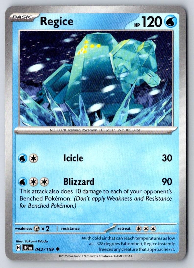 Regice 042/159 Uncommon Journey Together Pokemon Near Mint