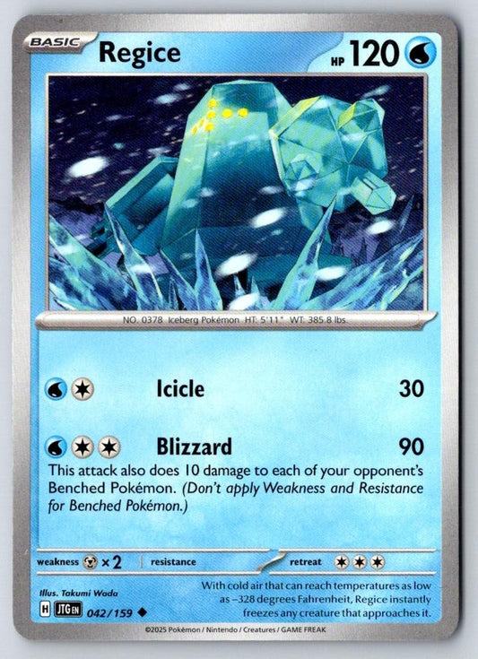 Regice 042/159 Uncommon Journey Together Pokemon Near Mint