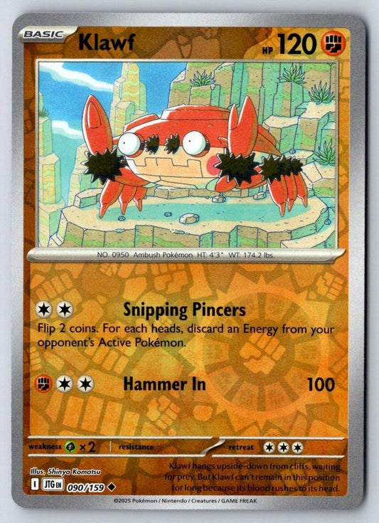 Klawf 090/159 Uncommon Journey Together Pokemon Near Mint