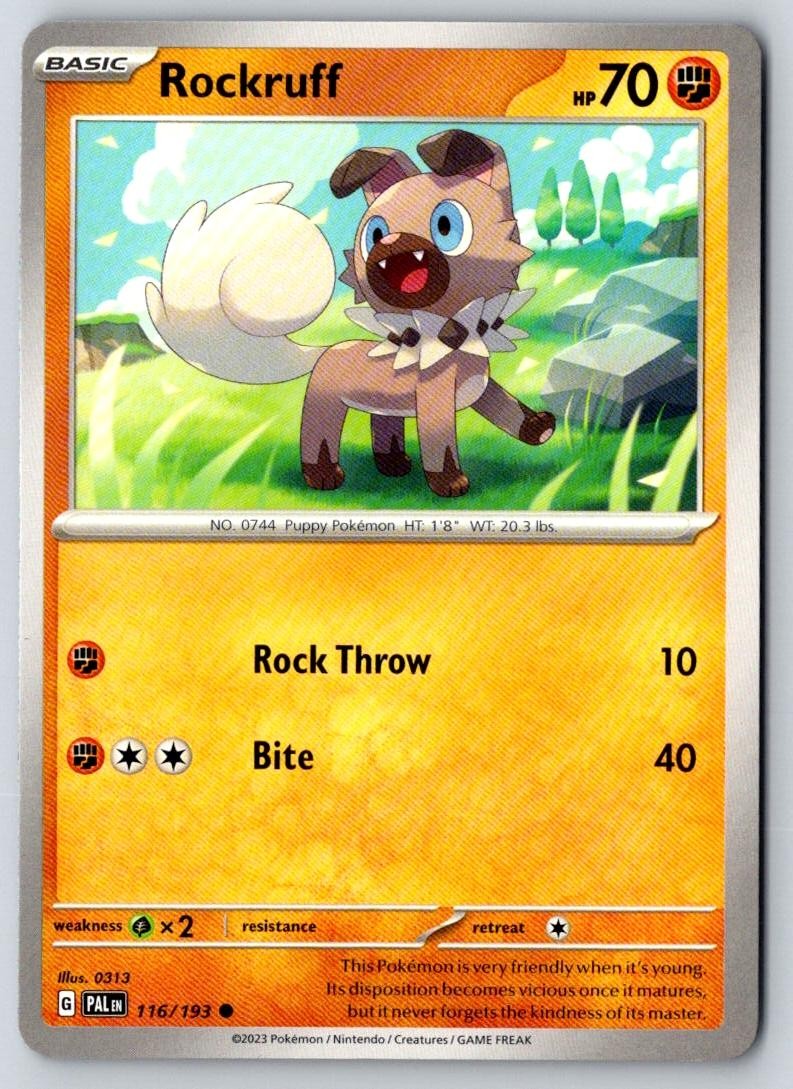 Rockruff 116/193 Common Paldea Evolved Pokemon Near Mint