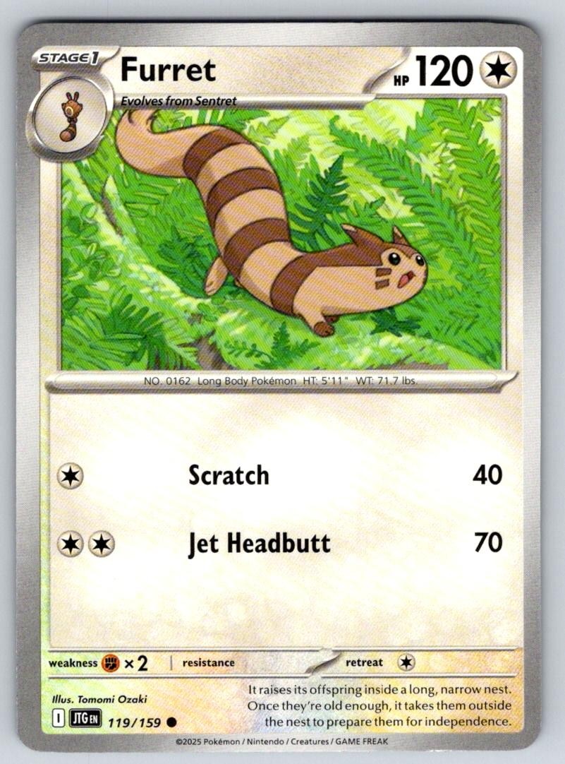 Furret 119/159 Common Journey Together Pokemon Near Mint