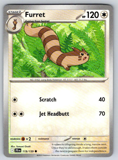 Furret 119/159 Common Journey Together Pokemon Near Mint