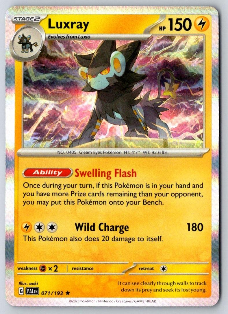Luxray 071/193 Rare Paldea Evolved Pokemon Holo Near Mint
