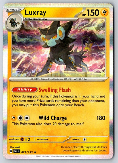 Luxray 071/193 Rare Paldea Evolved Pokemon Holo Near Mint