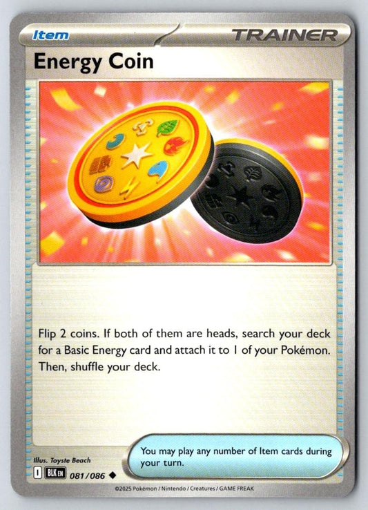 Energy Coin 081/086 Uncommon Black Bolt Pokemon Near Mint