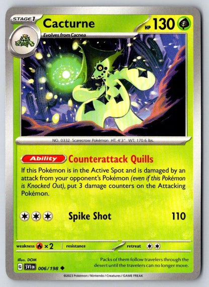 Cacturne 006/198 Uncommon Scarlet & Violet Pokemon Near Mint