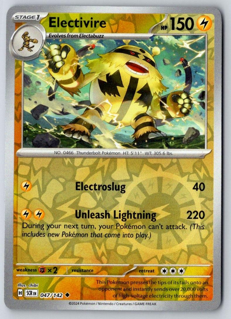 Electivire 47/142 Uncommon Stellar Crown Pokemon Near Mint