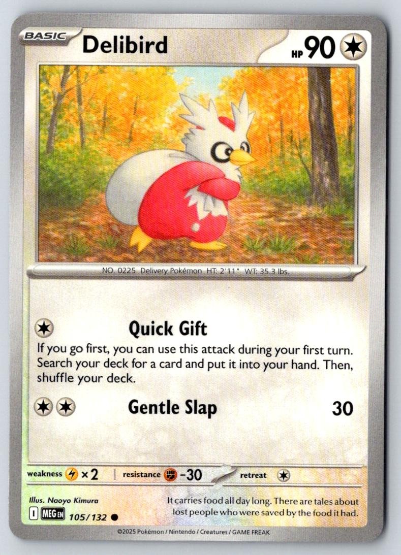 Delibird 105/132 Common Mega Evolution Pokemon Near Mint