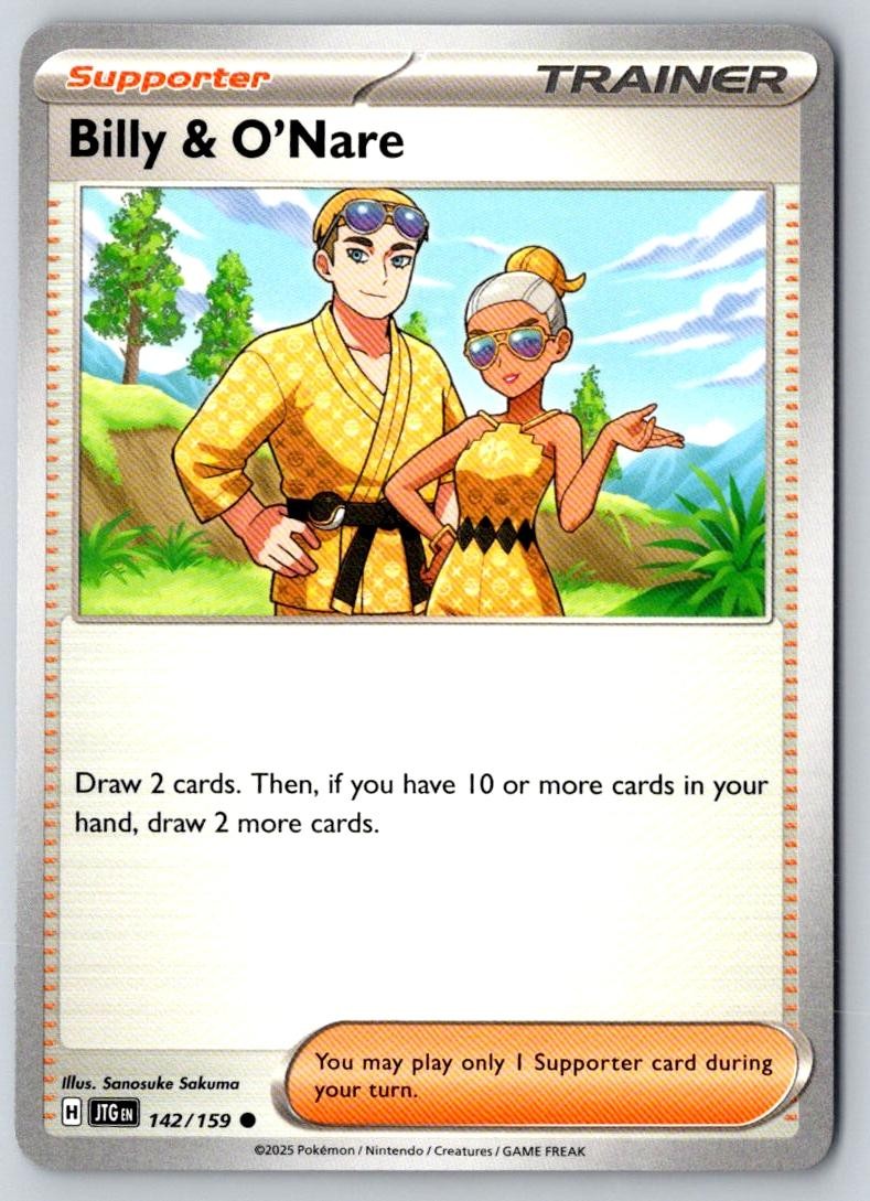 Billy & O'Nare 142/159 Common Journey Together Pokemon Near Mint