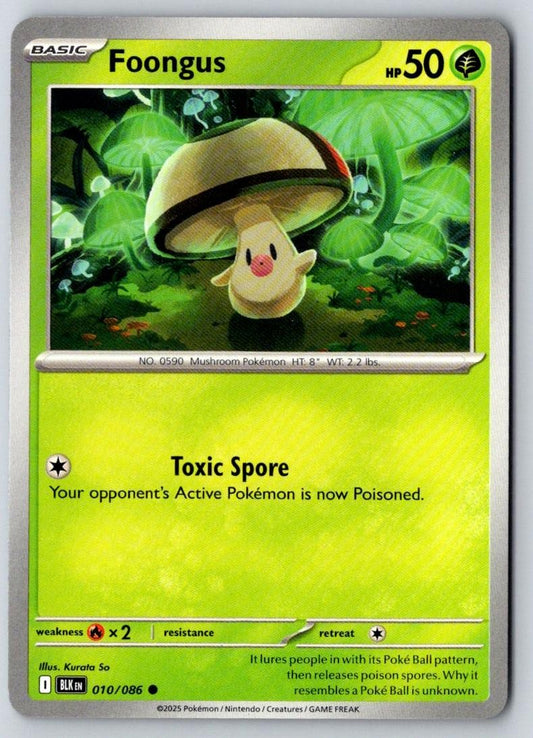 Foongus 010/086 Common Black Bolt Pokemon Near Mint