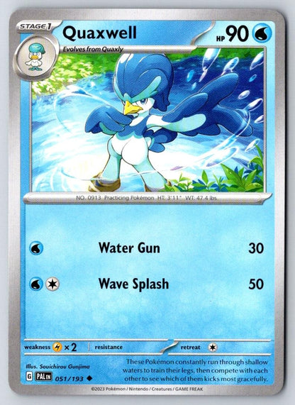 Quaxwell 051/193 Uncommon Paldea Evolved Pokemon Near Mint