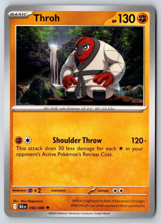 Throh 050/086 Uncommon Black Bolt Pokemon Near Mint