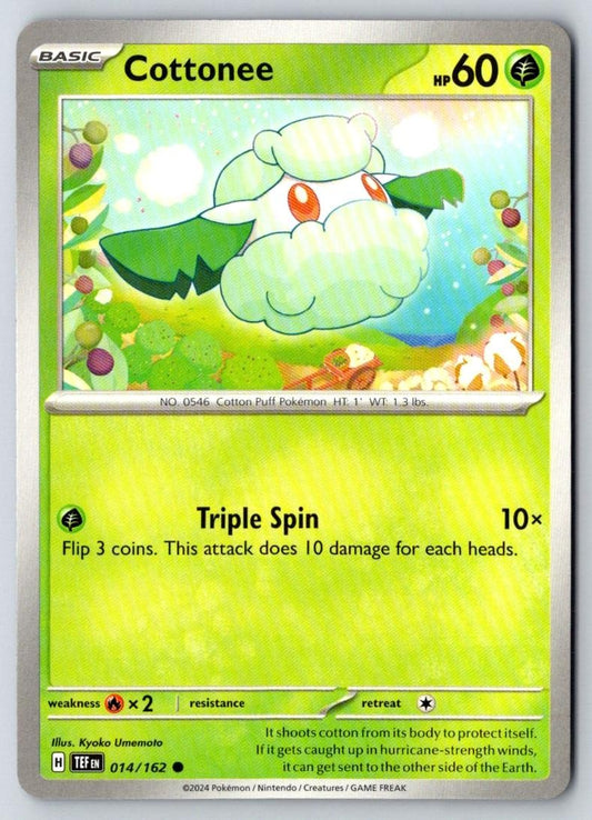 Cottonee 014/162 Common Temporal Forces Pokemon Near Mint
