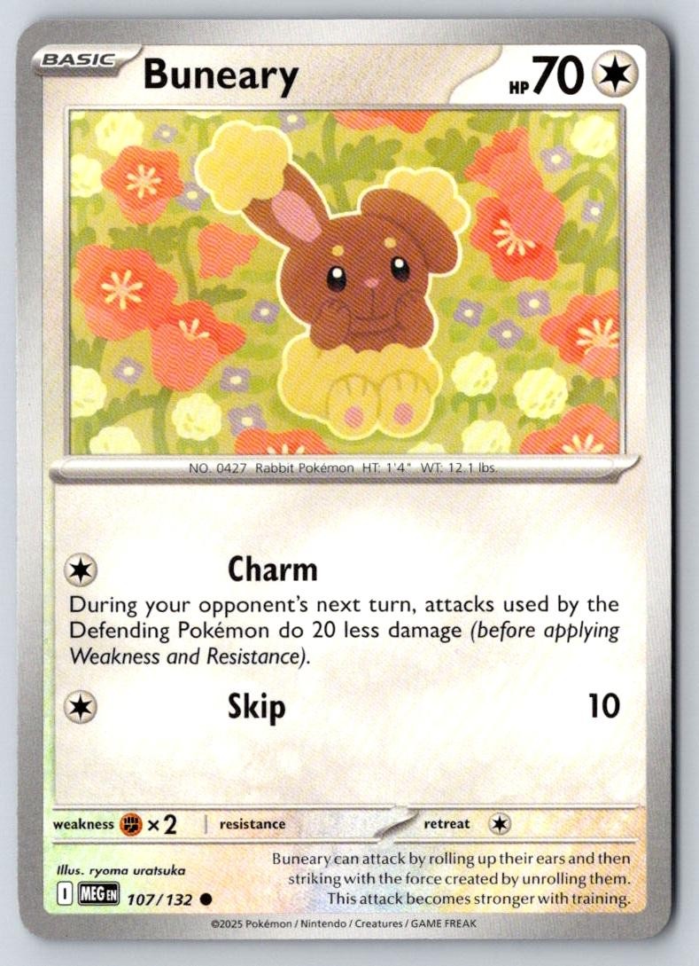 Buneary 107/132 Common Mega Evolution Pokemon Near Mint
