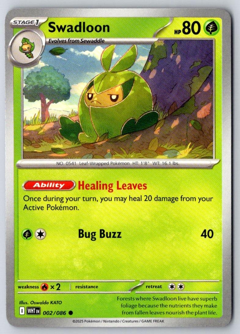 Swadloon 002/086 Common White Flare Pokemon Near Mint