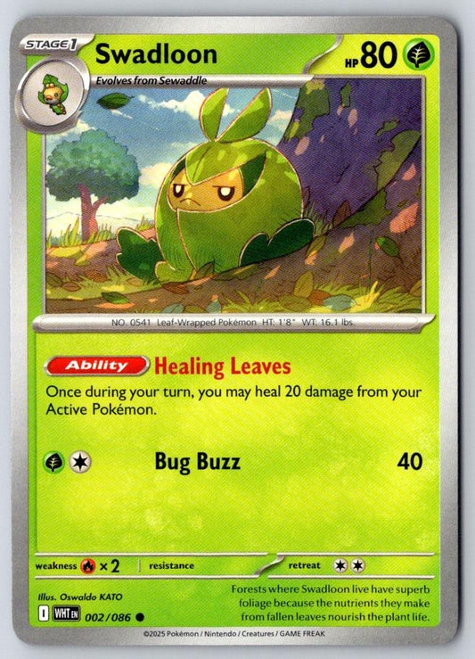 Swadloon 002/086 Common White Flare Pokemon Near Mint