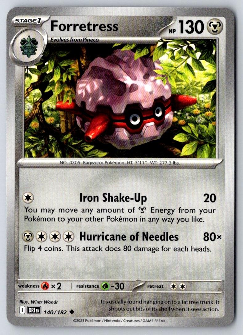 Forretress 140/182 Uncommon Destined Rivals Pokemon Near Mint