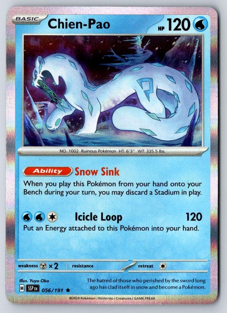 Chien-Pao 056/191 Rare Surging Sparks Pokemon Holo Near Mint