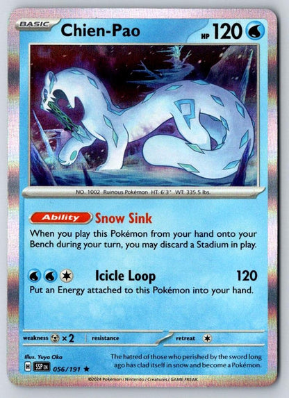 Chien-Pao 056/191 Rare Surging Sparks Pokemon Holo Near Mint