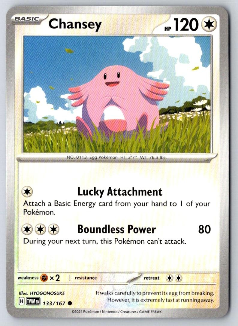 Chansey 133/167 Common Twilight Masquerade Pokemon Near Mint